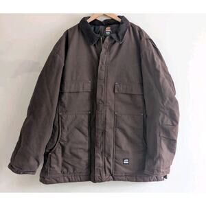 Berne Bark Canvas Insulated Shop Coat Mens 3XLT Workwear Utility Barn Coat Chore